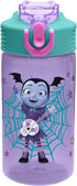 Zak Designs Vampirina 16 oz Plastic Water Bottle with Reusable Straw, PP Park, Vampirina & Wolfie