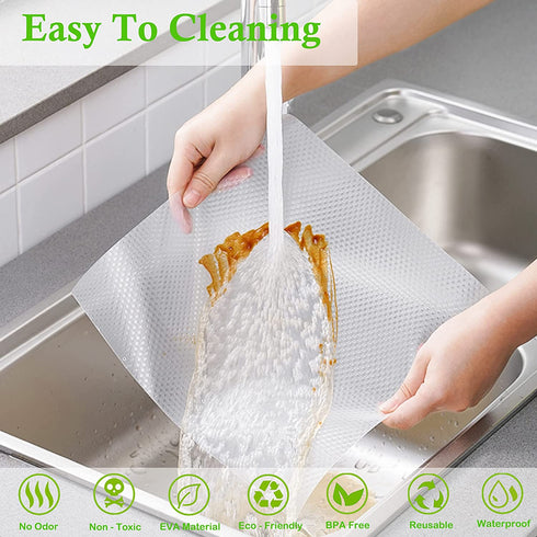 Cabinet Liners Non Slip Waterproof Clear Kitchen Drawer Shelf Liner Non Adhesive Mat for Fridge, Dresser, Wire Shelf, Toolbox , Cupboard, Pantry, Storage and Desk (12 Inch X 20 FT)