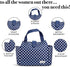 Fit + Fresh Westport Insulated Lunch Bag, Lunch Bag for Women, Reusable Lunch Box, Perfect for Work, School, Beach & More, Classic Navy Dot