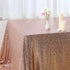 Poise3EHome 60×102'' Rectangle Sequin Tablecloth for Party Cake Dessert Table Exhibition Events, Rose Gold