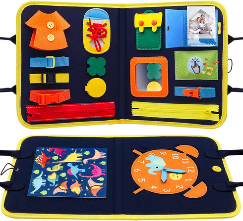 Toddler Toys for 1 2 3 4 Year Old Girls Boys,Busy Board Montessori Toys for 1-4 Year Old,Sensory Toys for Toddler Age 2-4,Preschool Educational Toys for Developing Basic Skill,Gifts for 2-4 Year Old