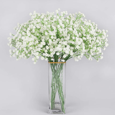 Homcomoda 24 PCs Baby Breath Artificial Flowers Gypsophila Real Touch Flowers for Wedding Party Home Garden Decoration