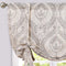 jinchan Tie Up Shade Curtains for Kitchen Living Room Damask Printed Paisley Rod Pocket Drapes Multicolor Medallion Flax Window Curtain 1 Panel 54 inches Long Grey on Beige
