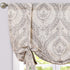 jinchan Tie Up Shade Curtains for Kitchen Living Room Damask Printed Paisley Rod Pocket Drapes Multicolor Medallion Flax Window Curtain 1 Panel 54 inches Long Grey on Beige
