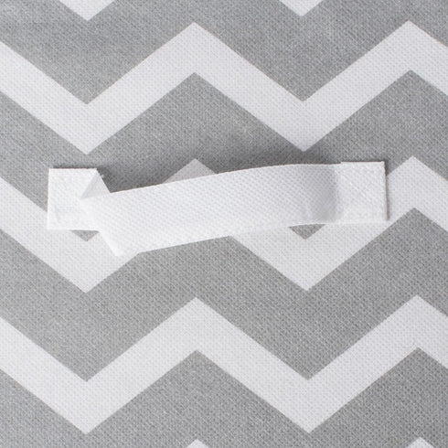 DII Non Woven Polyester Storage Bin, Chevron, Gray, Small Set of 4
