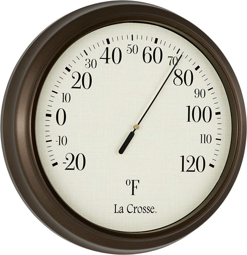 LaCrosse 104-108 8" Analog Round Dial Thermometer, 8", Brown