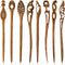 8 Pieces Wooden Hair Sticks Japanese Hair Chopstick for Women Bun Maker, Chinese Chopstick Hair Pins for Women Long Hair Handmade Chignon Maker Hair Accessories (Chic Style)