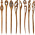 8 Pieces Wooden Hair Sticks Japanese Hair Chopstick for Women Bun Maker, Chinese Chopstick Hair Pins for Women Long Hair Handmade Chignon Maker Hair Accessories (Chic Style)