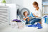 Mind Reader Laundry, White 40 Liter Clothes Basket