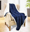 Tirrinia Super Soft Sherpa Throw Blanket Dark Blue Chevron 50" x 60" Reversible Fuzzy Micro Plush All Season Fleece TV Blanket for Bed or Couch
