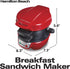 Hamilton Beach Breakfast Sandwich Maker, Red (25476)