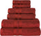 SUPERIOR Cotton Quick Drying 6-Piece Solid Towel Set, Washcloths 13 x 13, Hand Towels 16 x 30, Bath Towels 30 x 52, Maroon