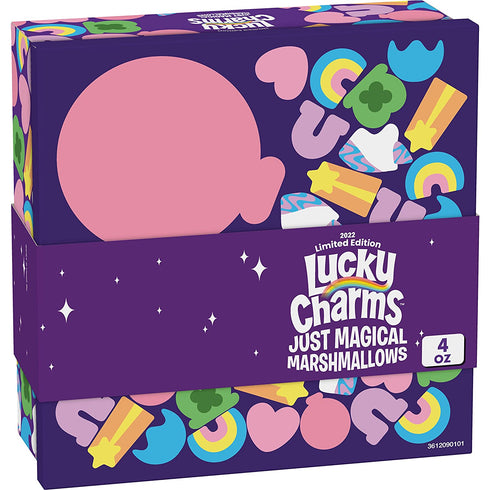 Lucky Charms Just Magical Cereal Marshmallows, Gluten Free Snacks for Kids, 4 oz Resealable Pouch