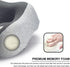 NAPFUN Neck Pillow for Traveling, Upgraded Travel Neck Pillow for Airplane 100% Pure Memory Foam Travel Pillow for Flight Headrest Sleep, Portable Plane Accessories, Light Grey