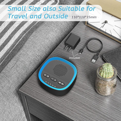 Sleepbox Sleep Sound Machines White Noise Machine with 30 Soothing Sounds 3.5 mm Headphone Jack 5 Timer Settings and 32 Precise Volume Compact Design Ideal Gift for Family Friend Baby Adult