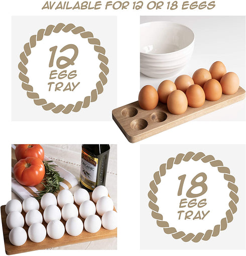 Gui's Chicken Coop Egg Tray - Rustic Wooden Egg Holder For Eggs Usable in Kitchen Refrigerator, or Countertop for Display or Storage - Easy to Clean€¦ (12 Eggs)