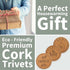 Perfect Housewarming Gift - Cork Trivet Hot Pads for Kitchen Counter | Set of 4 | 7.3 inches | Farmhouse Holder for Hot Dishes