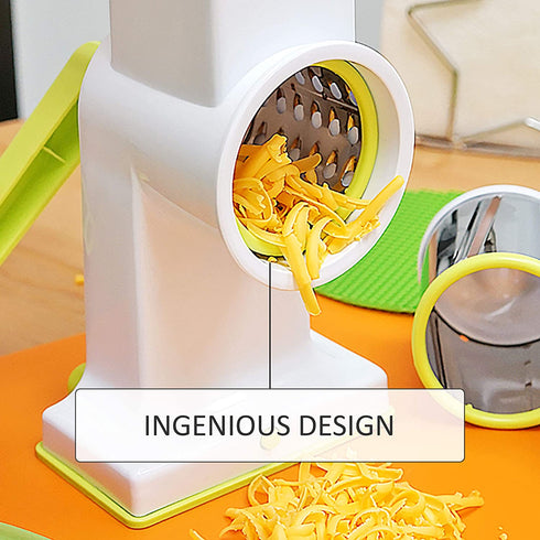 Southern Homewares 2 in 1 Deluxe Hand Crank Rotary Drum Grater Shredder Slicer Kitchen Tool Cheese Fruits Vegetables Nuts