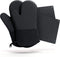 Cosy House Collection 4-Piece Oven Mitt & Pot Holder Set - Non-Slip Silicone & Cotton 500°F Heat Resistant Trivet Cooking Gloves- for Cooking & Baking (Black)