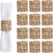WOHIWO Napkin Rings Set of 12, Farmhouse Napkin Rings Handmade by Natural Water Hyacinth, Woven Napkin Rings for Christmas, Party, Wedding, Supplies for Dinner Table Decoration
