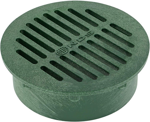 NDS 50 6" Round Grate, Green Fits Spee-D Catch Basin 6 in. Drain Pipes & Fittings, 6"