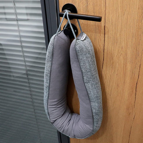 fowong Door Draft Stopper-38 Gray Door Snake Draft Stopper, Heavy Weighted Door Draft Guard Door Blocker Security, Sound Proofing Padding for Door