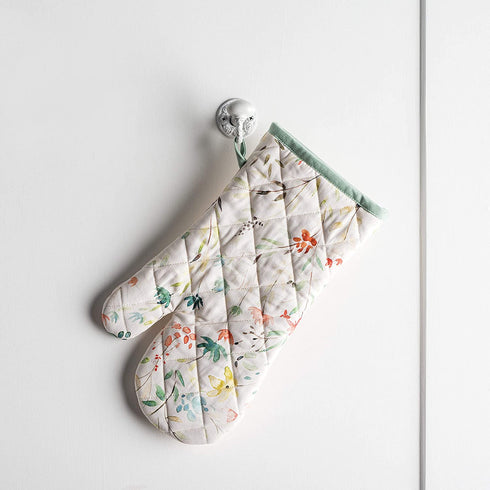 Maison d' Hermine Colmar 100% Cotton Easter Set of Oven Mitt (7.5 Inch by 13 Inch) and Pot Holder (8 Inch by 8 Inch) for BBQ | Cooking | Baking | Grilling | Microwave | Barbecue | Spring/Summer