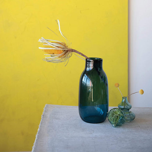 Bloomingville Glass Ball Bubbles, Blue Vase, Teal