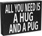 JennyGems All You Need Is A Hug And A Pug Sign, 8x6 Inch Hanging Wall Art, American Made, Pug Decor, Pug Gifts, Pug Moms, Wall Hanging