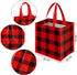 Aneco 12 Pieces Red and Black Plaid Non-Woven Bags Christmas Party Treat Bags Gift Tote Bags 9.8 x 7.9 x 9.8 Inch for Party Favors