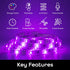 Geeni Prisma Strip USB Smart LED Strip Lights, Indoor/Outdoor Adhesive Strips, Lights for TikTok, Alexa and Google Home Compatible. No Hub Required (2M Light Strips)