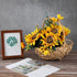 WYI Rattan Flower Basket, Handmade Wicker Planter Basket with Plastic Liner and Handle, Woven Storage Basket for Home Wedding Garden Decoration, Brown L 42T235PY1428JB2