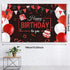 Red and Black Birthday Party Decorations 50 Pieces Red Black Balloons Garland Kit Happy Birthday Backdrop Banner Sign Decorations for Kids Men Women Anniversary Birthday Party Supplies Decor
