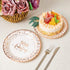 Crisky 50 Fabulous Disposable Plates for Women 50th Birthday Decorations Rose Gold Dessert, Buffet, Cake, Lunch, Dinner Disposable Plates 50th Birthday Party Table Supples, 50 Count, 9 inches