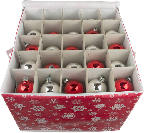 DII Holiday Storage Collection Zippered with Dividers, Ornament; Large, 16x16x13, Snowflake