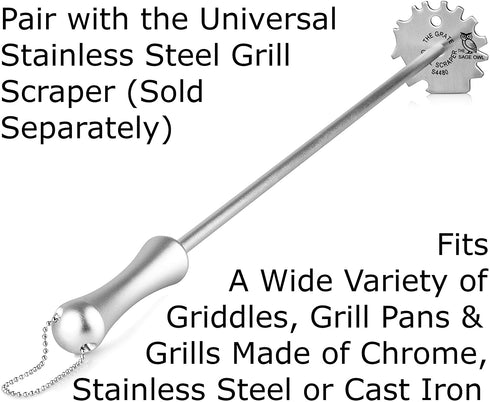 The Grate Grill Scraper Long Handle - Combine This with Your Grate Grill Scraper to Clean Your BBQ Grill While It is Still HOT! - Safer Than a Wire Brush