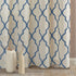 jinchan Linen Curtains for Living Room Back Tab Curtain Moroccan Print Bedroom Drapery Dining Room Light Filtering Flax Textured Rod Pocket Window Treatment 95 Inch Length 2 Panels Blue on Beige