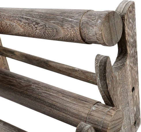 Ikee Design Wooden 2-Tier Bar Bracelet Bangle Jewelry Holder Stand Display Organizer, Wood Bracelet Bangle Holder, Coffee Color, 11.75"W x 5.37"D x 8"H