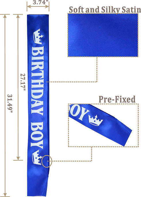 Birthday King Crown and Sash for Boy,Birthday Boy Prince Crown Sash and Pin for Boy,It™s My Birthday King Crown Kids,Birthday Boy Gifts,Birthday Crown King Birthday Party Decoration,Birthday Boy