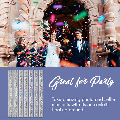 Battife Confetti Wands 10Pack Colorful Tissue Paper Confetti Flick Flutter Sticks for Wedding Celebrations, Anniversary, Birthday Parties, 7.8 inch