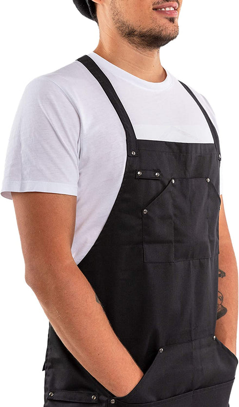 Master Chef Apron for Men Professional Waterproof Heavy Duty Black Cooking Apron for BBQ Grill Kitchen Apron for Women with Pockets M to XXL Size men's apron