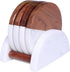Acacia Wood & White Marble Coasters with Holder (4 Piece) Round Absorbent Coasters for Drinks: Tea, Coffee, Wine & More Fancy Half Marble Half Wood Coasters Set for Home & Kitchen Décor (4?)