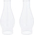 Ohlectric OL-44470 Glass Lamp Chimney - Chimney Transparent Glass Shade - Hand Blown Replacement For Vintage Oil Lamps - Prevent The Flame - Curvy Lamp Chimneys - 2 …? inch Fitter, Pack Of 2