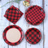 Aneco 98 Pieces Red and Black Plaid Party Supplies Party Tableware Paper Plates and Napkins for 24 Guests