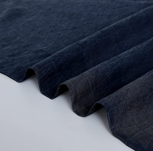 Navy Blue Sheer Curtains 84 Inches Long for Boys Bedroom 2 Panels Set Non See Through Semi Sheer Faux Cotton Soften Touch Drapes Blossy Wave Textured Silky Window Curtains for Living Room