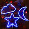 Star Moon and Cloud Neon Signs Decorative LED Light Art Battery or USB Operated Wall Neon Light Decor for Christmas, Birthday Party, Wedding, Outdoor Activities (Blue)