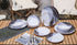 Melamine Plates and Bowls Set - 12pcs Dinnerware Sets for 4, Dinner Plates for Indoor and Outdoor Use, Break-resistant, Grey & White