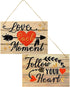 Jetec 2 Pieces Wood Hanging Sign Follow Your Heart Love Each Moment Wall Hanging Wooden Decoration Sign Love Plaque for Valentine's Day Wedding Living Room Dining Room Bedroom, 10 x 7 inch