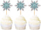 Ercadio 24 Pack Snowflake Cupcake Toppers Double Layers Silver and Blue Winter Theme Cupcake Picks Baby Shower Kids Birthday Party Christmas Cake Decorations Supplies