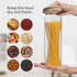 ComSaf Glass Spaghetti Pasta Storage Container with Lids 74oz, Tall Clear Airtight Food Storage Jar with Bamboo Cover Kitchen Pantry Storage Container for Noodles Flour Cereal Coffee Beans